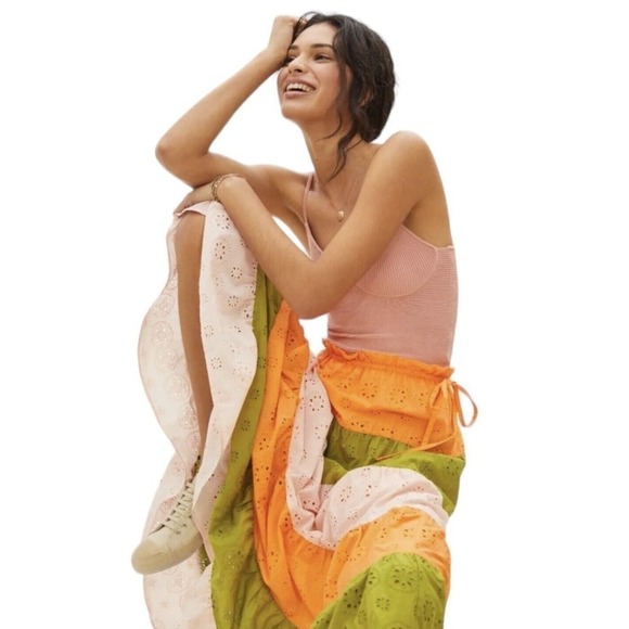 Anthropologie Hutch Fantine Maxi Skirt Womens Size Large $158 Boho Eyelet Summer - Picture 5 of 15